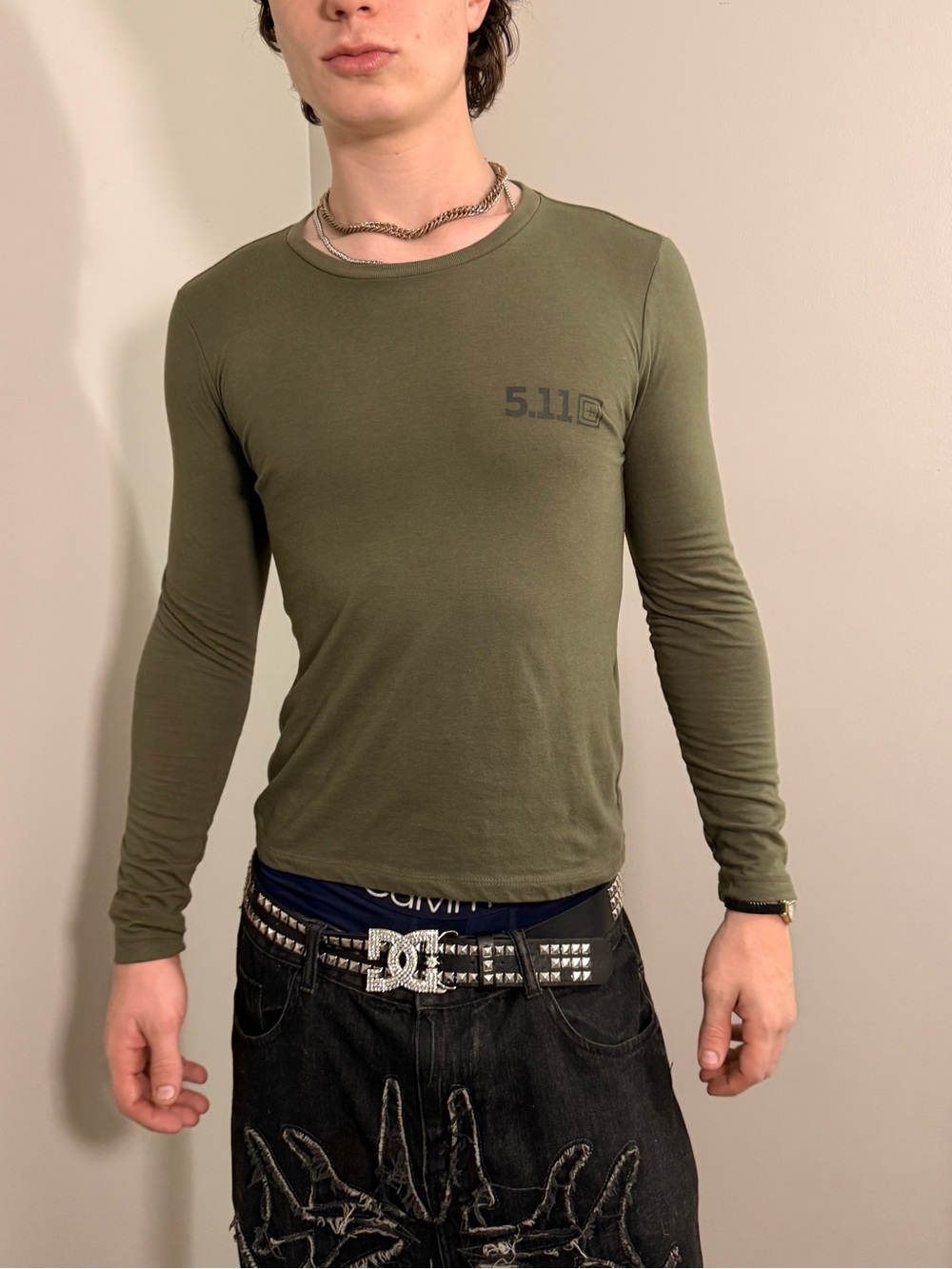 5.11 Tactical Olive Green Long Sleeve Crew Neck Shirt